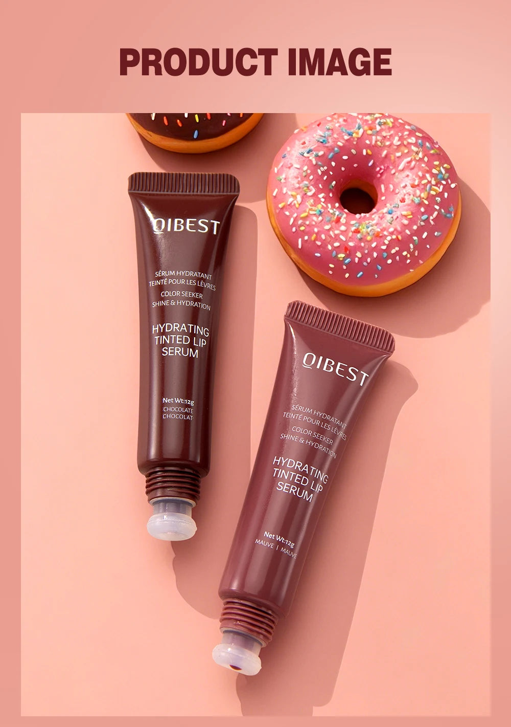 Nude Brown Plumping Lip Gloss Moisturising Colored Lip Oil Transparent Fullness Lips Tint Soft Tube Make Up Beauty Lips Care 12g