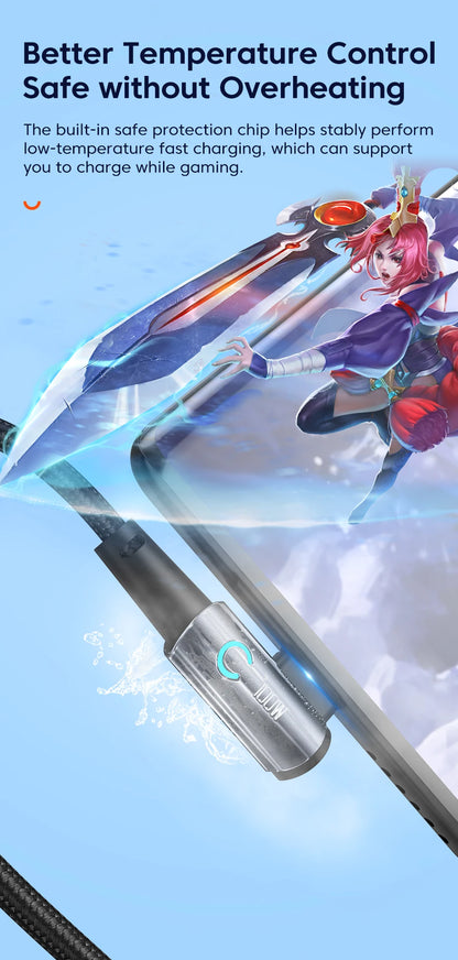 Toocki 6A USB C Cable 90 Degree For OPPO 100W Fast Charging Cord For Honor Huawei Oneplus Realme Charger Data Wire