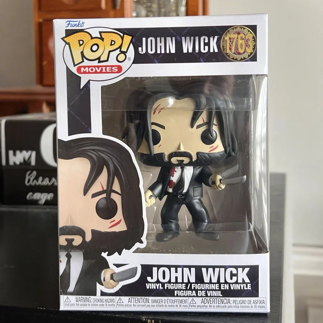 John Wick Funko Pop Figure John Wick With Dual Knives #1763 Vinyl figure 3.85 inches Toys Collectible Limited Edition Toy Gift