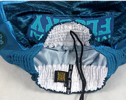 FLUORY Style Muay Thai Shorts Print Free Combat Mixed Martial Arts Boxing Training Match Pants Leisure Style