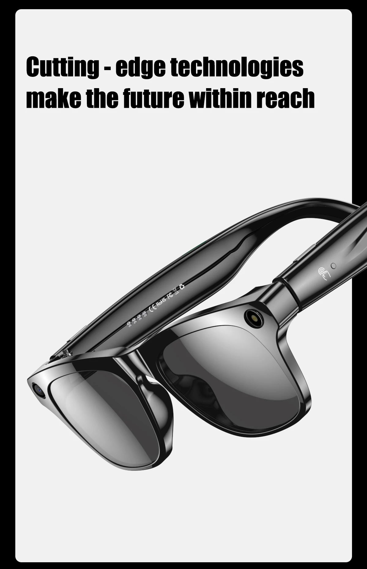 Smart Glasses for Men Women Translation Earphones AI Voice Assistant Sunglasses HD Camera Function Photo Video Music Glasses