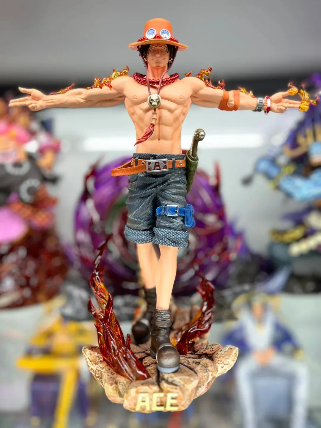 28Cm One Piece Anime Figure Portgas D Ace  Action Figurine Collect PVC Figurines Desktop Decoration Model Children'S Toy Gift Gk