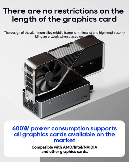 AOOSTAR AG01 EGPU Dock with OCulink Port,Built-in 800W Power Supply External Graphics Card Supports TGX hot-swap,PCIe 4.0 x4