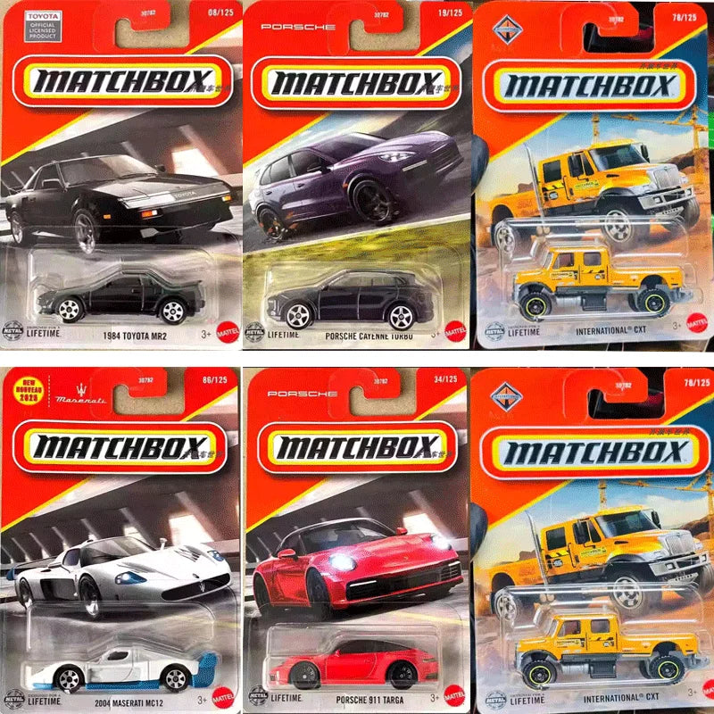 Original Matchbox Car Toy for Boy 1/64 Diecast Maserati MC12 Toyota MR2 Mercedes Benz Porsche 911 Targa Vehicle Alloy Model Gift