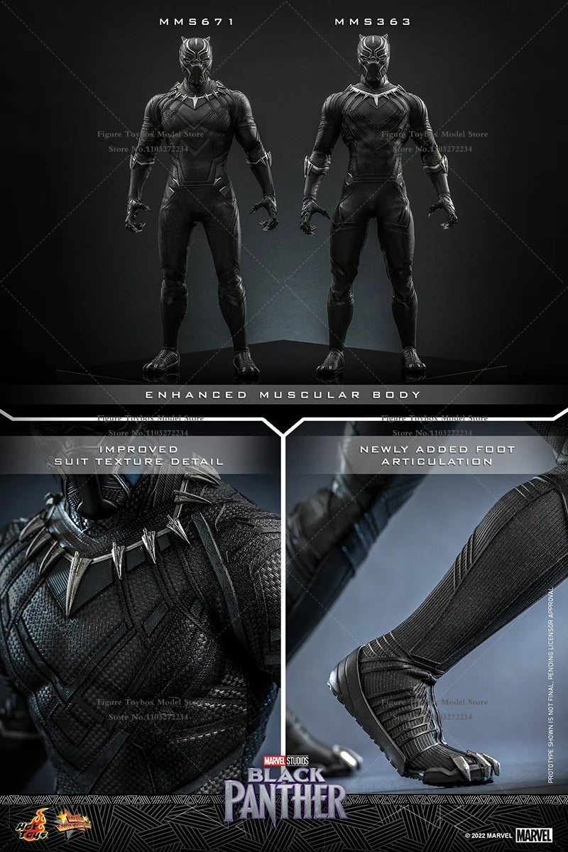 HOTTOYS HT MMS671 1/6 Scale Black Panther Movable Action Figure Marvel Immortal Legend Super Hero 12" Full Set Soldier Model