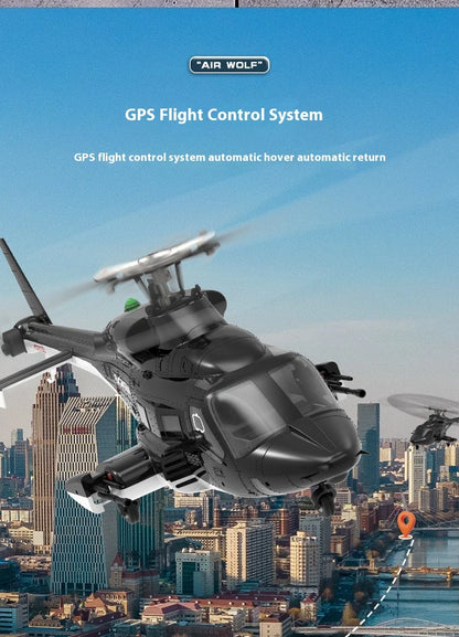 Yuxiang F02s Flying Wolf Armed Helicopter Rc Remote Control Aircraft Gps Positioning Automatic Return 1:34 Aircraft Model
