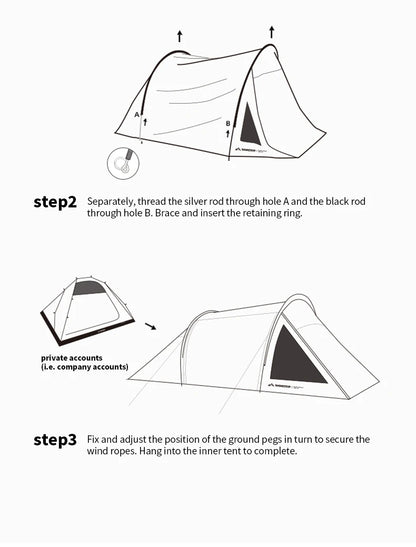 ShineTrip A491 Lightweight Double Camp Tunnel Tent Portable Large Space Multifunctional Sunscreen Oxford Motorcycle Travel Tent