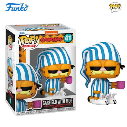 The Garfield Show Anime Figure Garfield with Mug #41 FUNKO POP Limited Edition Vinyl Figures Collect Decoration Model Toy Gifts
