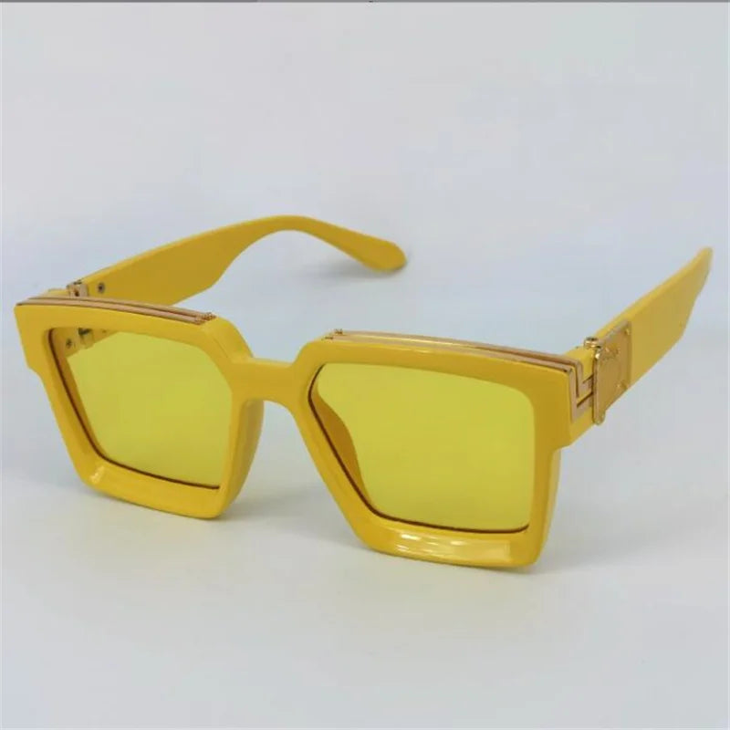 Brand fashion sunglasses for ladies Uv400 glasses with double frames and large frames Luxuriously decorated large face chameleon