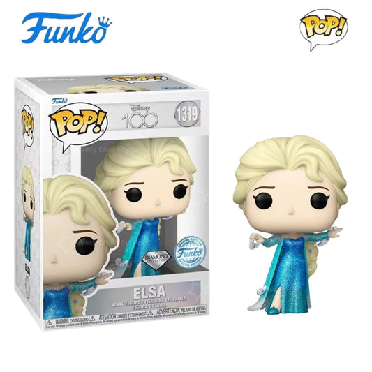 Funko Pop Disney Figure Frozen Elsa Diamond Glitter #1319 The Snow Queen Vinyl Figure Collectible Limited Edition Model Toy Gift