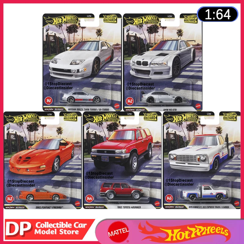 2026 Brand New Hot Wheels Premium Boulevard Mix1 (F) Case,Nissan 300ZX/BMW M3 GTR/Pontiac/Toyota/Dodge 1:64 Scale Diecast Cars