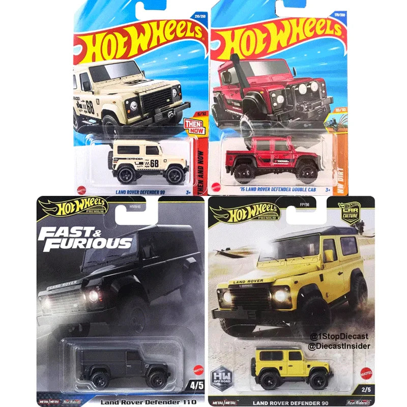 2025K Original Hot Wheels Car Land Rover Defender 90 Boys Toys 1/64 Diecast Voiture Miniature Metal Model Collect Birthday Gift