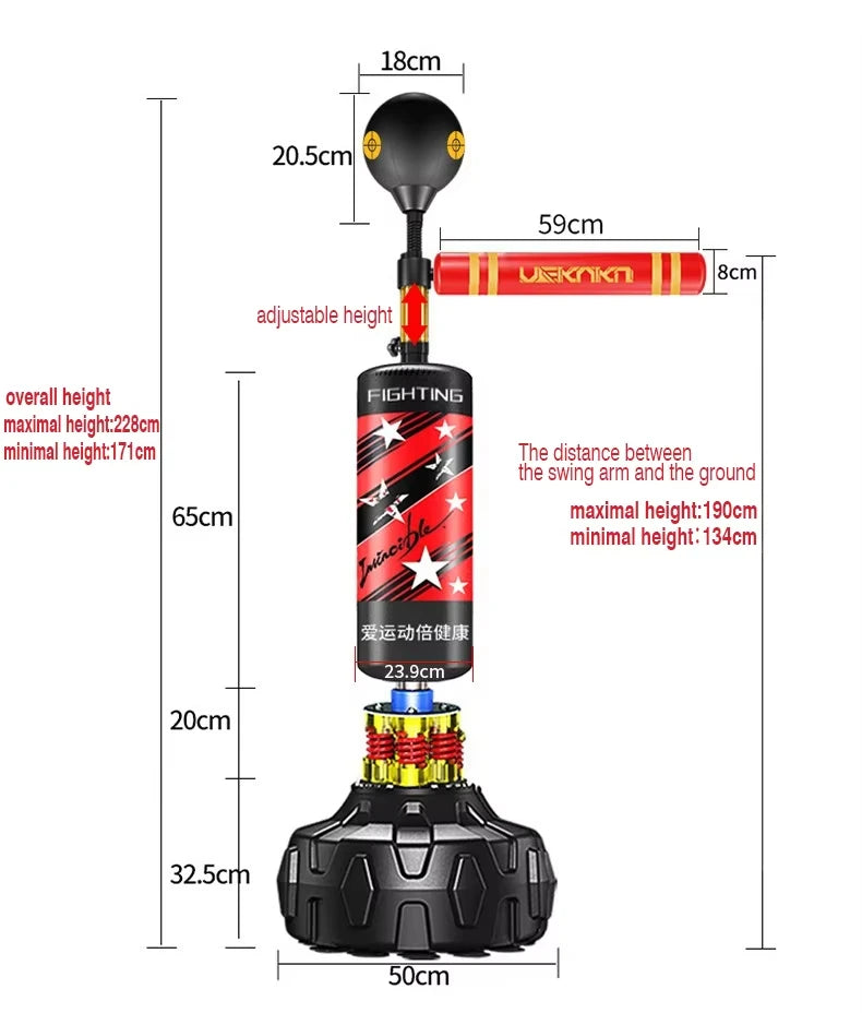 360° Boxing Speed Trainer Punching Bag Spinning Bar Training Boxing Ball With Reflex Bar Adjustable Two Ballsversatile Workouts