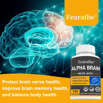 Alpha Brain Nootropics Brain Supplement for Men and Women - Memory, Mental Clarity & Cognition with Vitamin B6, Focus Capsules