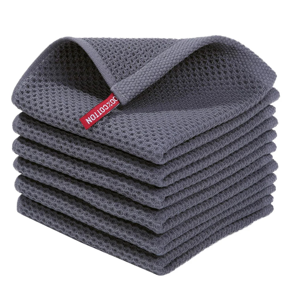 Olanly Cotton Towel Soft Absorbent Dishcloth Kitchen Dish Towels Honeycomb Breathable Face Wash Towel Household Clean Wash Cloth