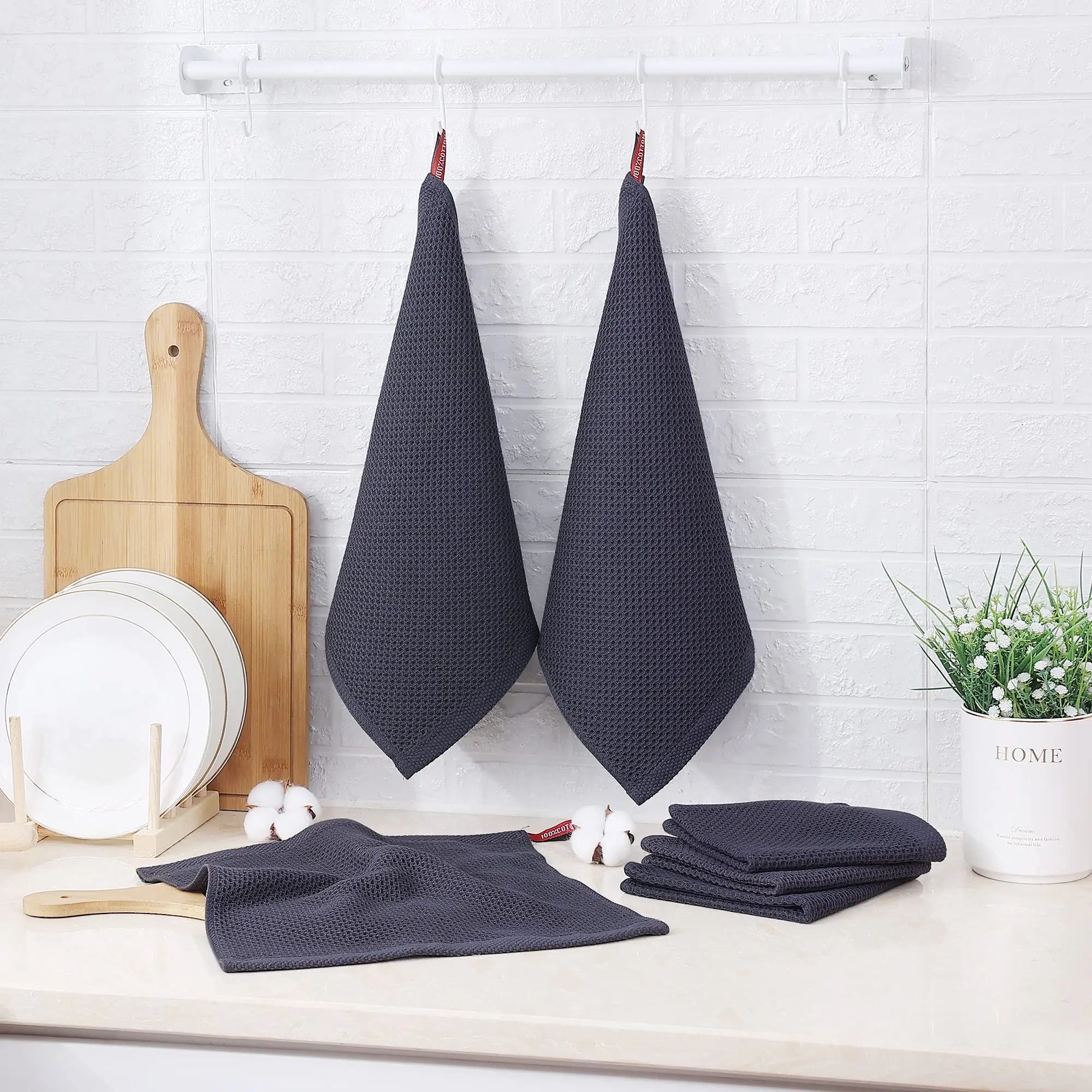 Olanly Cotton Towel Soft Absorbent Dishcloth Kitchen Dish Towels Honeycomb Breathable Face Wash Towel Household Clean Wash Cloth