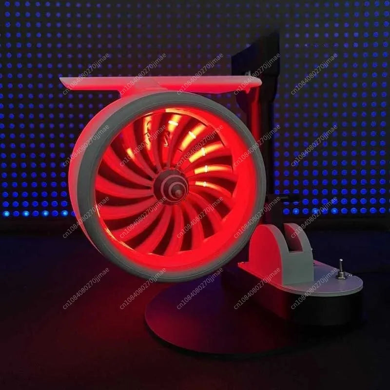 USB Humidifier Fan with LED Lights, Airplane Engine Design, High-Power Desktop Cooler & Decorative Gadget