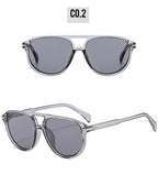 SO&EI Retro Double Bridges Pilot Men Rivets Sunglasses Fashion Brand Designer Women Luxury Sun Glasses Blue Orange Shades UV400