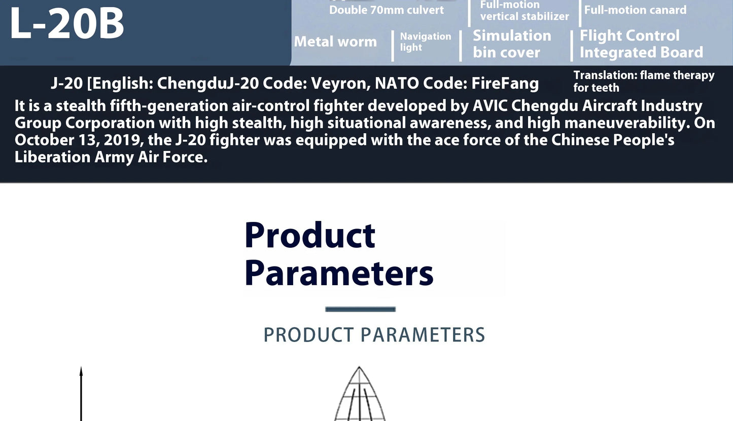 Flyfans Dual Engine 70mm J-20g Jet Fighter Weilong Assembled Fixed Wing Model Aircraft Fire Fan Rc Plane Chengdu J20