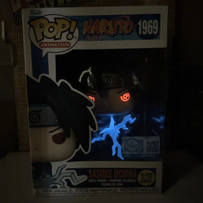 Anime Naruto Sasuke Uchiha Figure (Glow) #1969 FUNKO POP 4.5 inch Vinyl Figures Collectible Limited Edition Model Toy Gift
