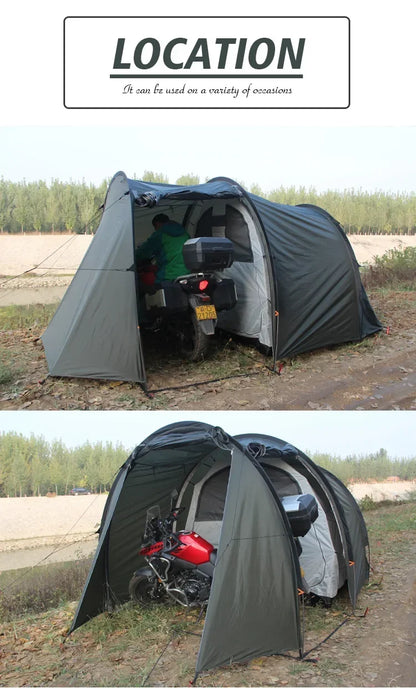 XDS2025 Newest Model, Windproof And Rainproof Portable Covered Turbo Tent Camping Motorcycle Tent
