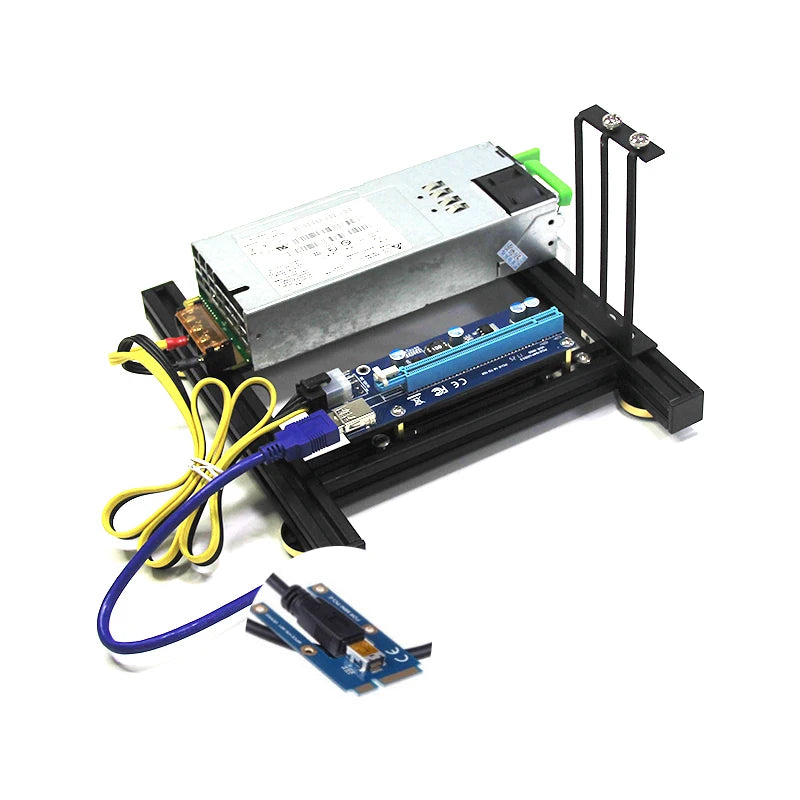 Laptop external graphics card dock mini pcie to pciex16 riser card set bracket + riser card + GPU power cable + power supply