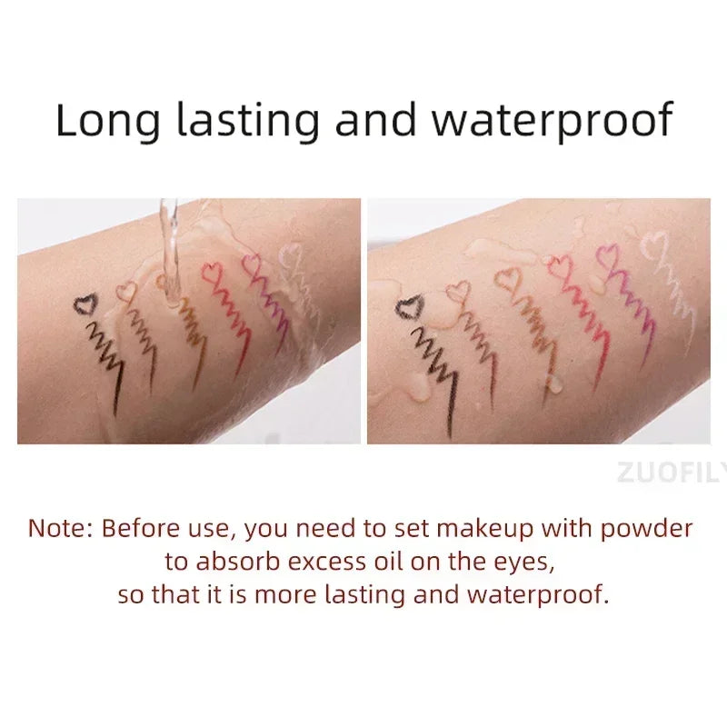 Waterproof Black Brown Eyeliner Pencils Smudge-Proof Long Lasting Easy To Wear Eye Liner Gel Matte Quick Drying Eyeliner Pen