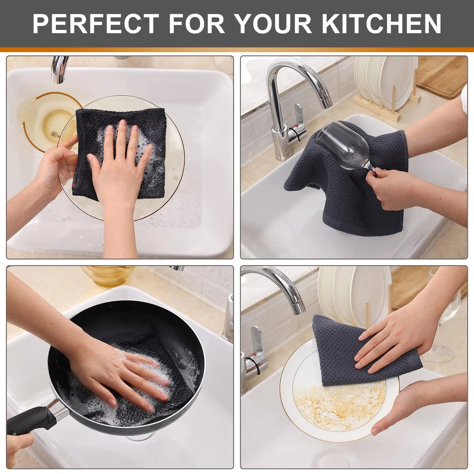 Olanly Cotton Towel Soft Absorbent Dishcloth Kitchen Dish Towels Honeycomb Breathable Face Wash Towel Household Clean Wash Cloth
