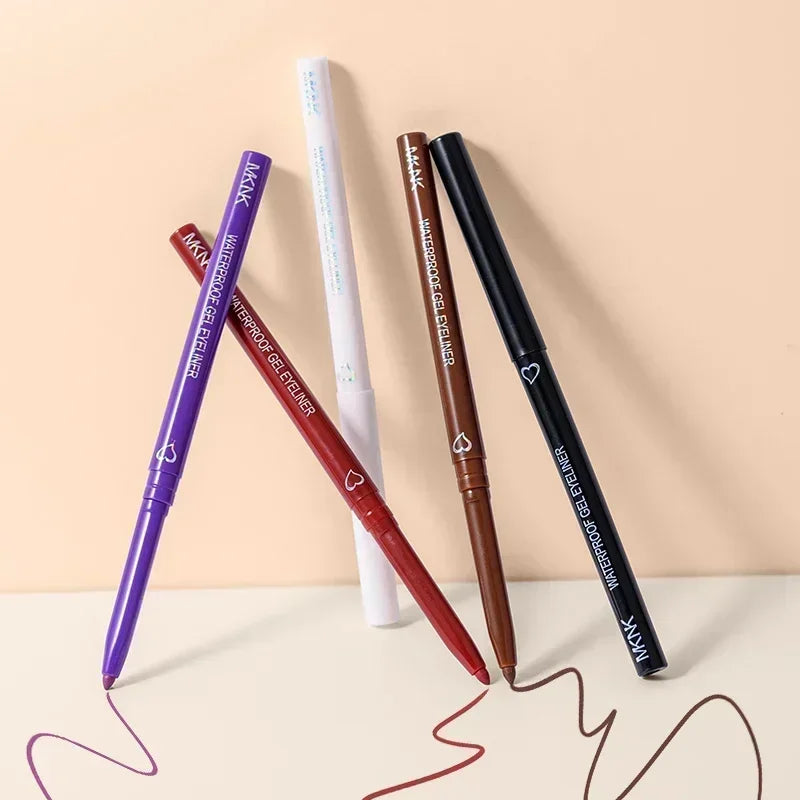 Waterproof Black Brown Eyeliner Pencils Smudge-Proof Long Lasting Easy To Wear Eye Liner Gel Matte Quick Drying Eyeliner Pen