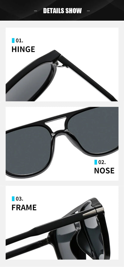 SO&EI Retro Double Bridges Pilot Men Rivets Sunglasses Fashion Brand Designer Women Luxury Sun Glasses Blue Orange Shades UV400