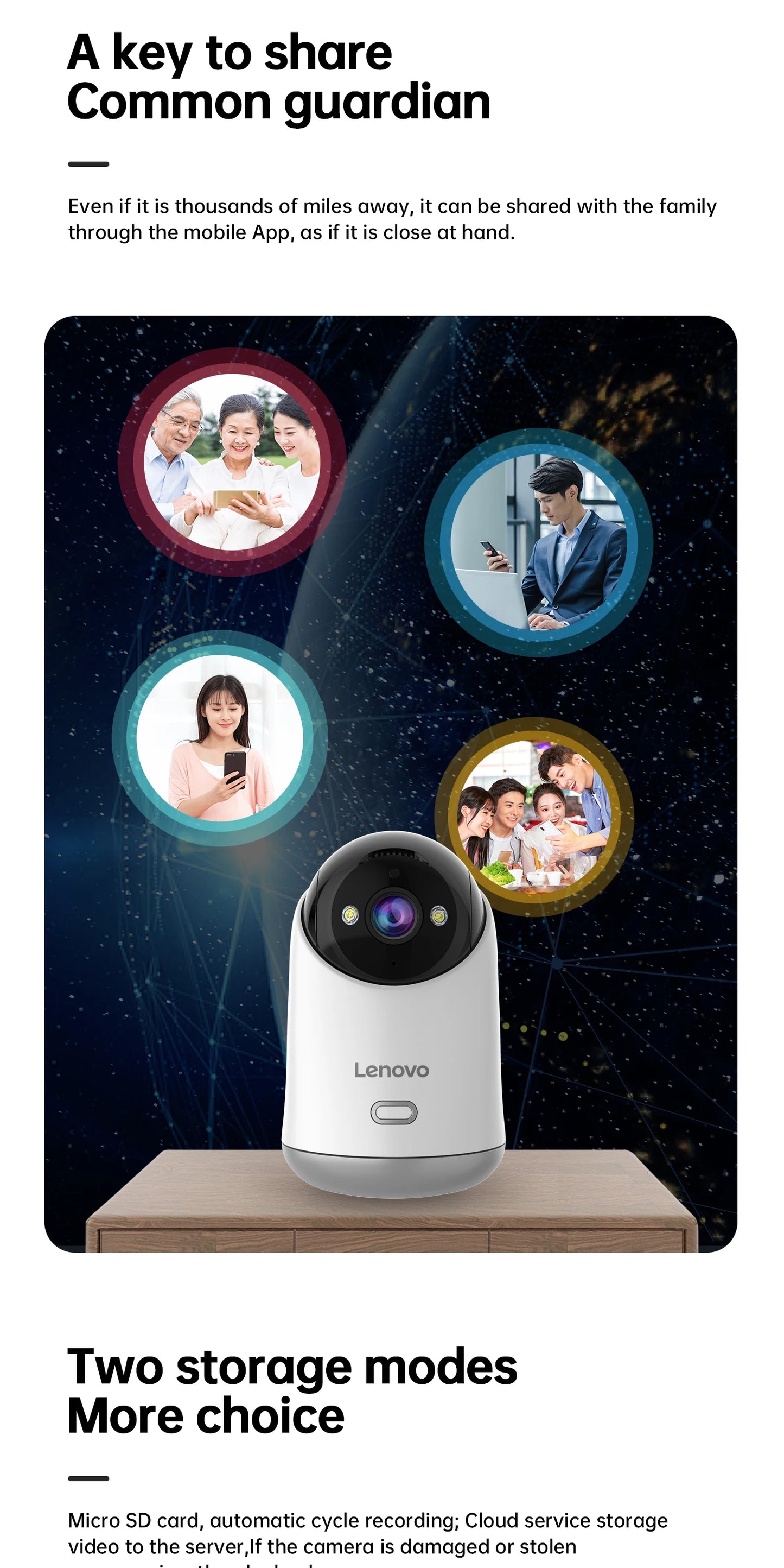 Lenovo 3MP HD WiFi Camera Smart Home Indoor IP Surveillance Camera Auto Tracking Security CCTV Surveillance Smart Baby Monitor