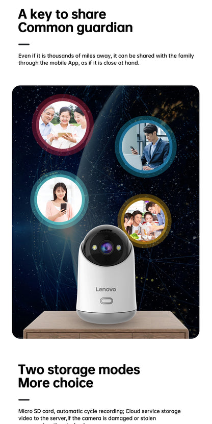 Lenovo 3MP HD WiFi Camera Smart Home Indoor IP Surveillance Camera Auto Tracking Security CCTV Surveillance Smart Baby Monitor