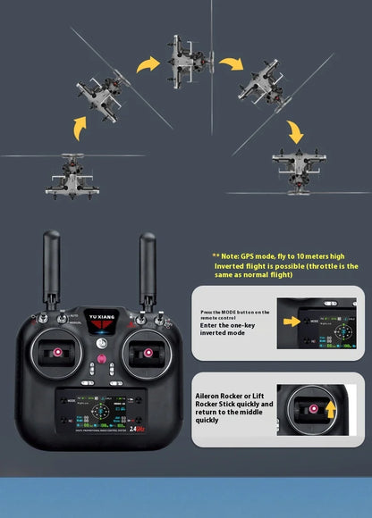 Yuxiang F02s Flying Wolf Armed Helicopter Rc Remote Control Aircraft Gps Positioning Automatic Return 1:34 Aircraft Model