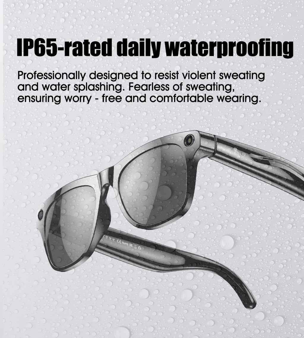 Smart Glasses for Men Women Translation Earphones AI Voice Assistant Sunglasses HD Camera Function Photo Video Music Glasses