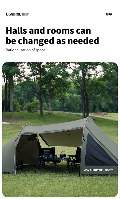 ShineTrip A491 Lightweight Double Camp Tunnel Tent Portable Large Space Multifunctional Sunscreen Oxford Motorcycle Travel Tent