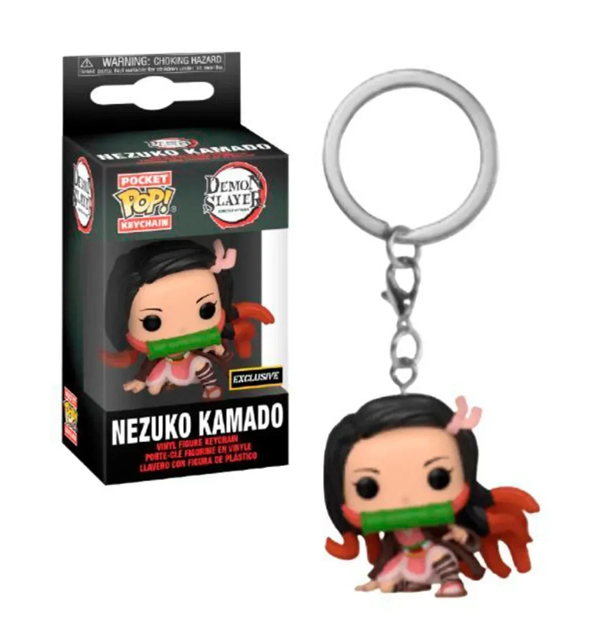 FUNKO POP Demon Slayer NEZUKO KAMADO ZENITSU AGATSUMA TANJIRO INOSUKE HASHIBIRA Pocket Pop Keychain Collection Model Doll Toy