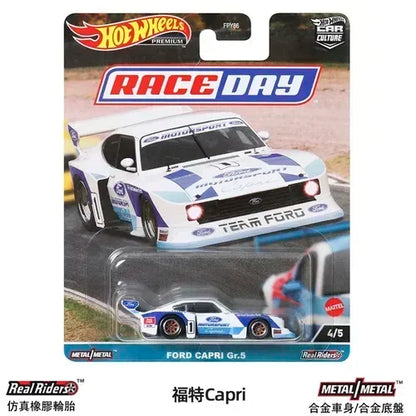 Original Hot Wheels Car Culture Race Day Kid Toy for Boy Premium Vehicle 1/64 Diecast Audi R8 Ford Capri Porsche 935 Collection