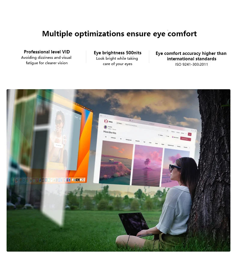 Original XREAL Air 2 Smart AR Glasses with Micro OLED Screen 120Hz 1080P 130 Inch Space Giant Screen Ultra Giant Screen Glass
