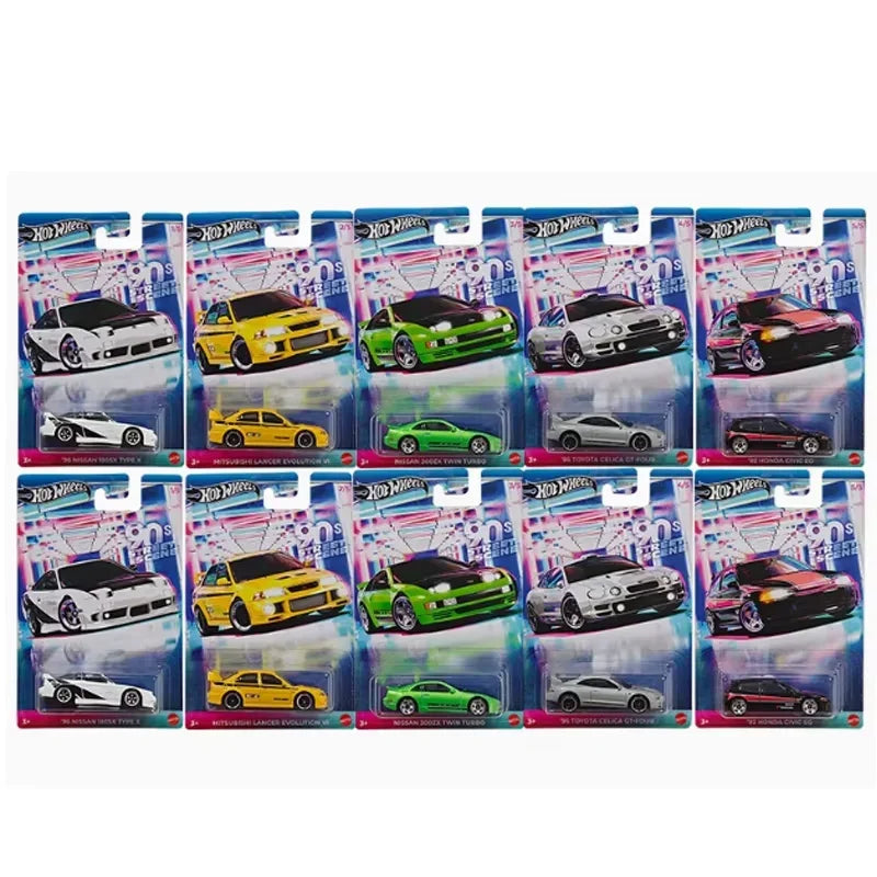 Original Hot Wheels Car 90s Street Scene Boy Toy 1/64 Diecast Nissan 180SX Mitsubishi Lancer Evolution Toyota Celica Honda Civic
