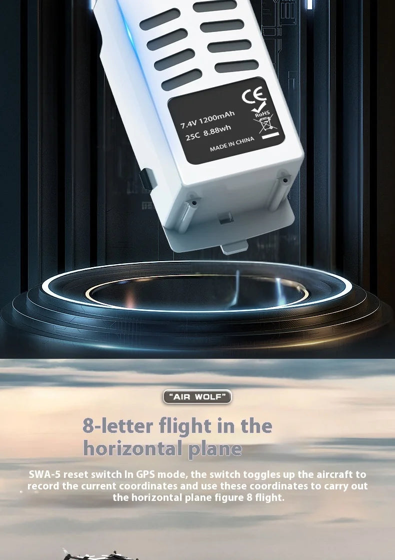 Yuxiang F02s Flying Wolf Armed Helicopter Rc Remote Control Aircraft Gps Positioning Automatic Return 1:34 Aircraft Model