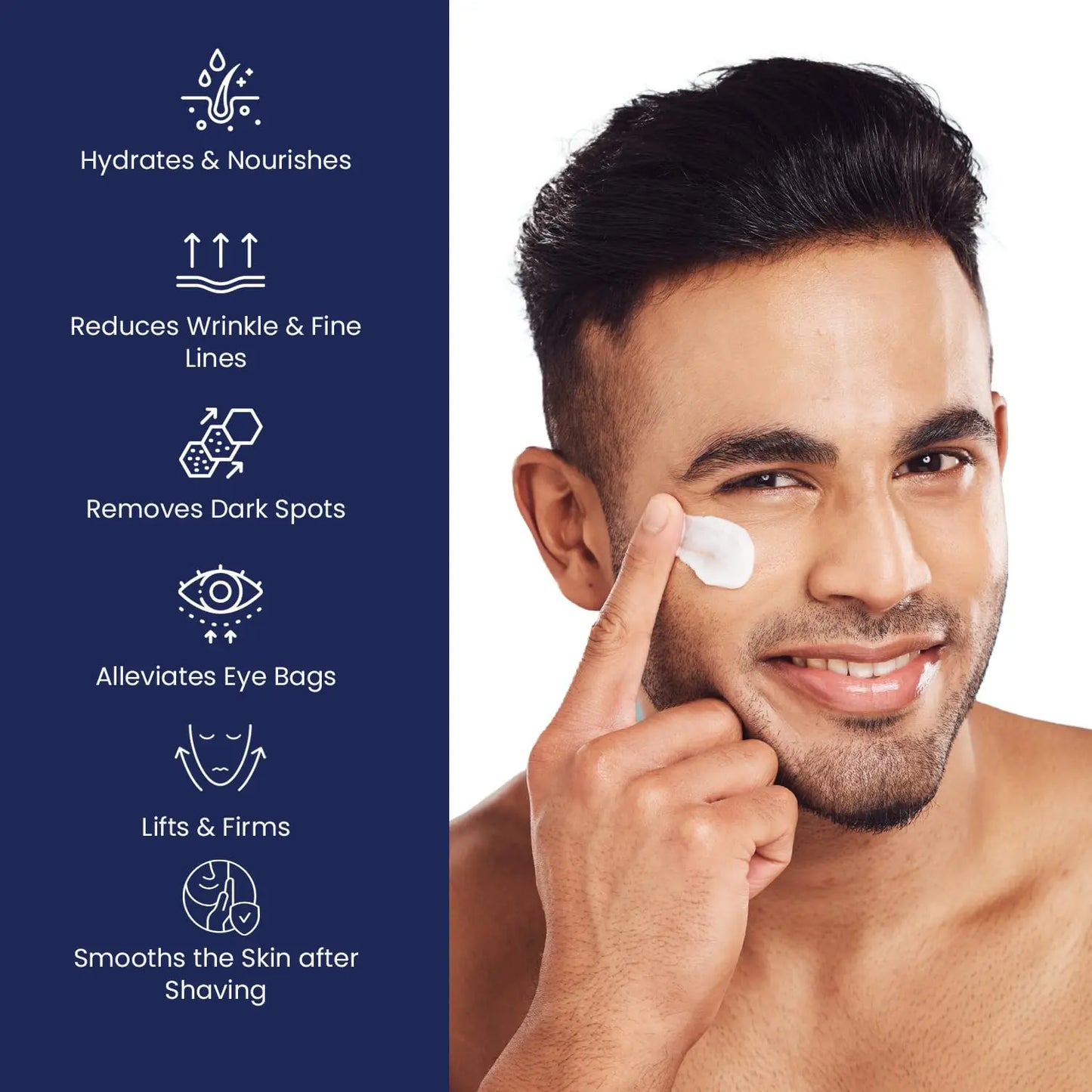 50ml 6-in-1 Men Facial Moisturizer Cream Hydrating Revitalizing Skin Care Particle Face Cream With Collagen Anti Aging & Wrinkle