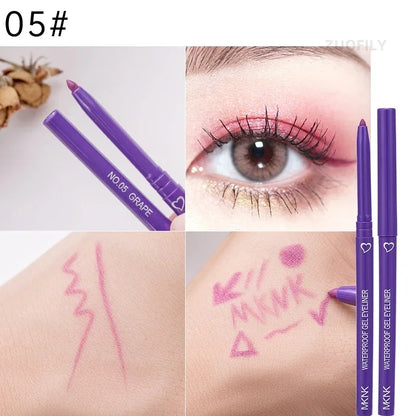 Waterproof Black Brown Eyeliner Pencils Smudge-Proof Long Lasting Easy To Wear Eye Liner Gel Matte Quick Drying Eyeliner Pen