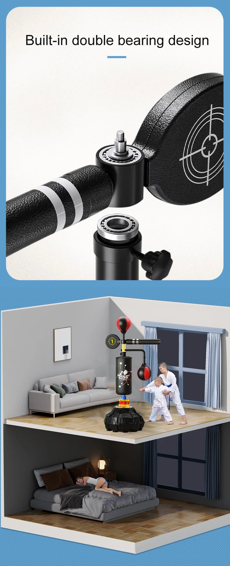 Adult Vertical Sandbag Reaction Target PU Material Punching Bags Rotating Dodge Training Equipment for Boxing and Martial Arts