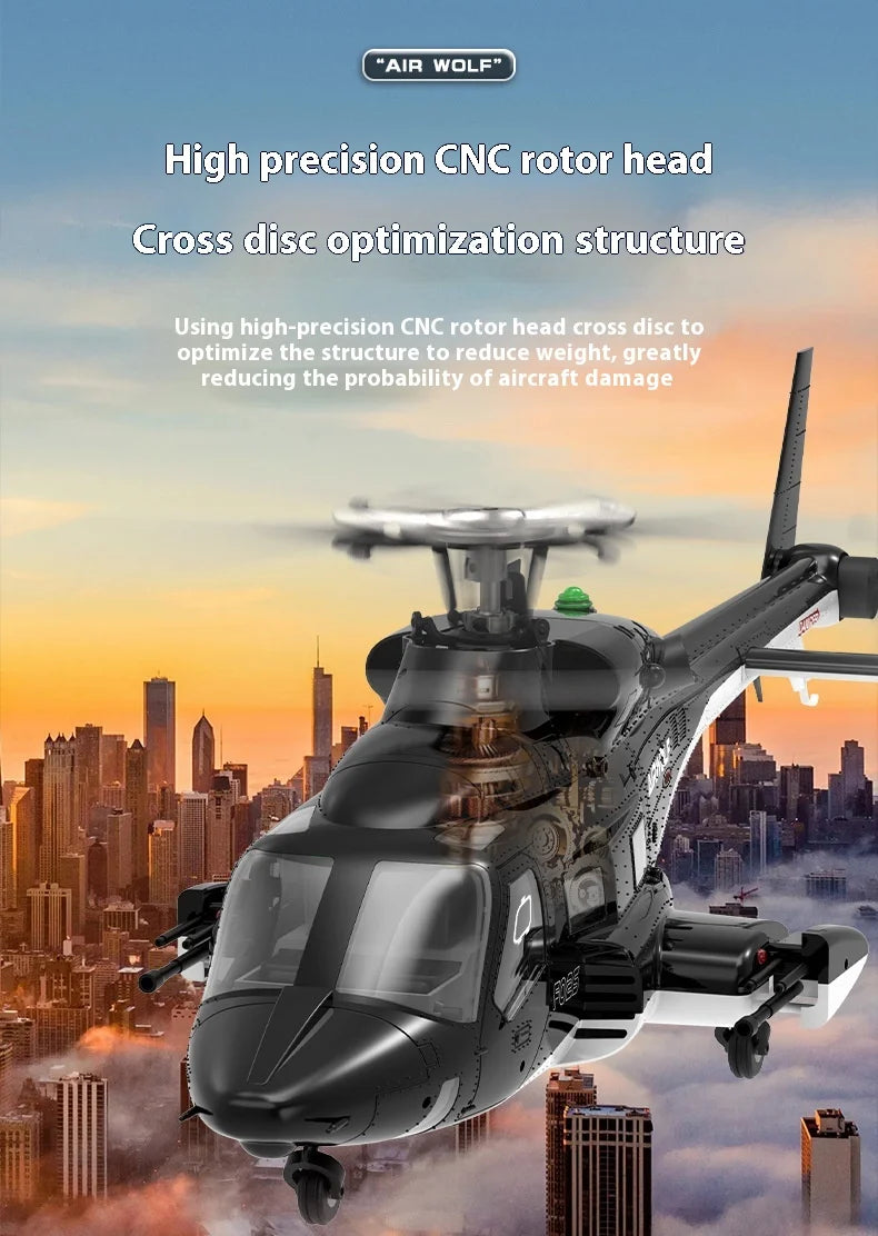 Yuxiang F02s Flying Wolf Armed Helicopter Rc Remote Control Aircraft Gps Positioning Automatic Return 1:34 Aircraft Model