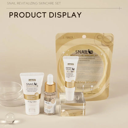 3pcs/Set LAIKOU Vitamin C Facial Set for Hydrating Moisturizing Whitening and Brightening