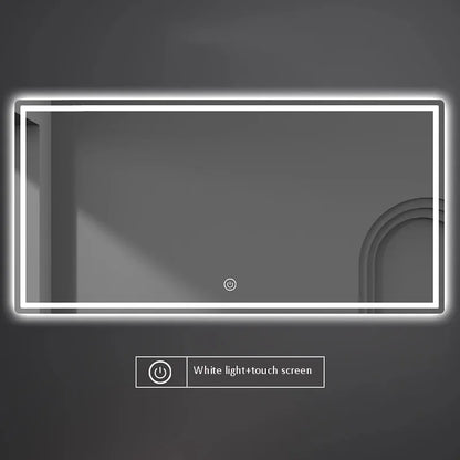Rectangle Smart Mirror Touch Screen LED Bathroom Mirrors High Definition Anti Fog Wall Mounted Lighted Mirror Espejos De Baño