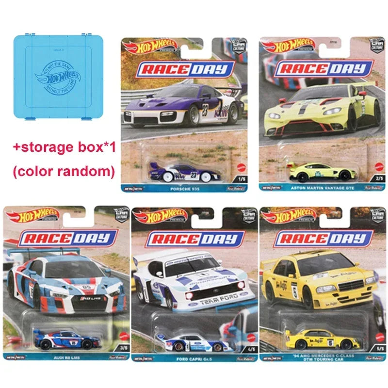 Original Hot Wheels Car Culture Race Day Kid Toy for Boy Premium Vehicle 1/64 Diecast Benz 500 Ford Capri Porsche 935 Collection