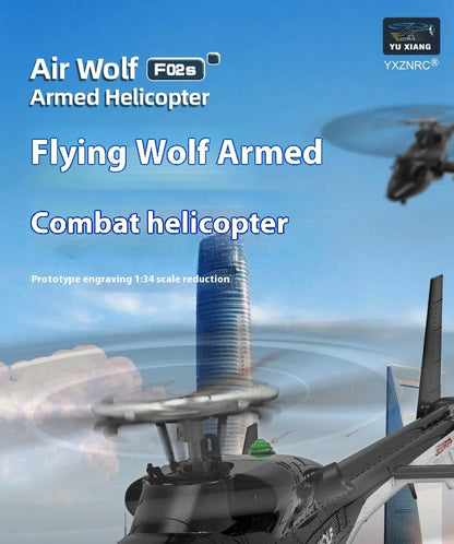 Yuxiang F02s Flying Wolf Armed Helicopter Rc Remote Control Aircraft Gps Positioning Automatic Return 1:34 Aircraft Model