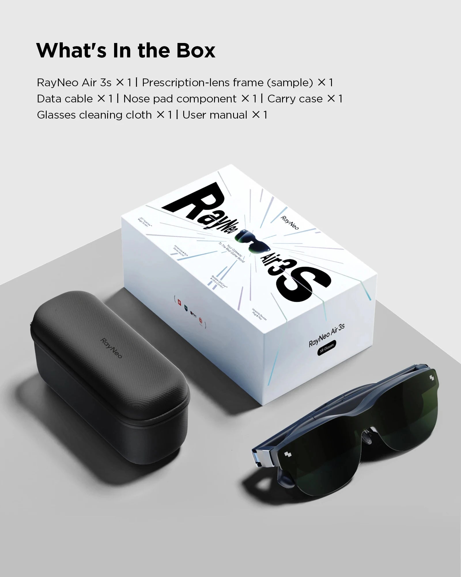 Rayneo Air 3S 3Rd Generation Pocket Tv Smart Ar Glasses Hd Large Screen for Gaming Movie Audiovisual Experience Whisper Mode
