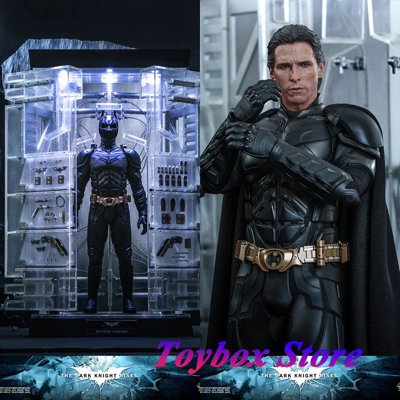 HOTTOYS HT MMS702 1/6 Batman Armory With Bruce Wane Action Figure Transparent Display Platform Decoration 12" Full Set Soldier